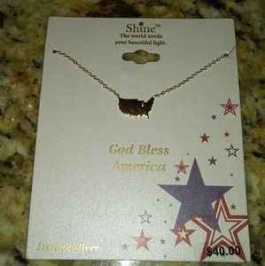Shine "GOD Bless America" Sterling Silver Necklace